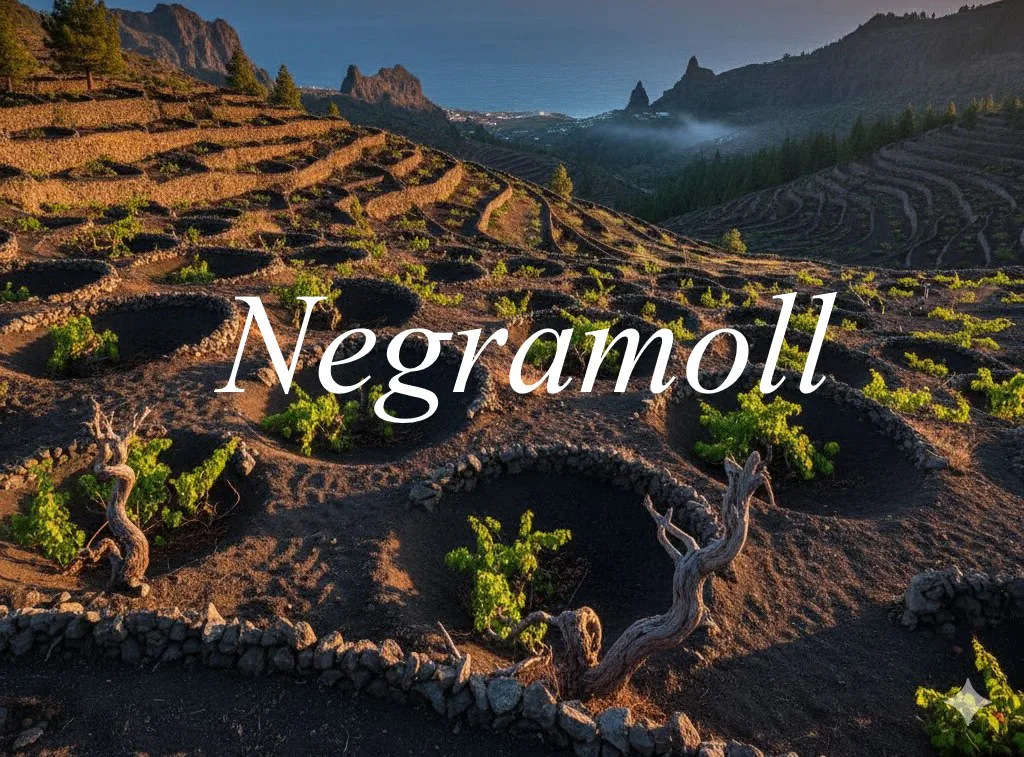 Viñedos de Negramoll en laderas volcánicas de Tenerife
