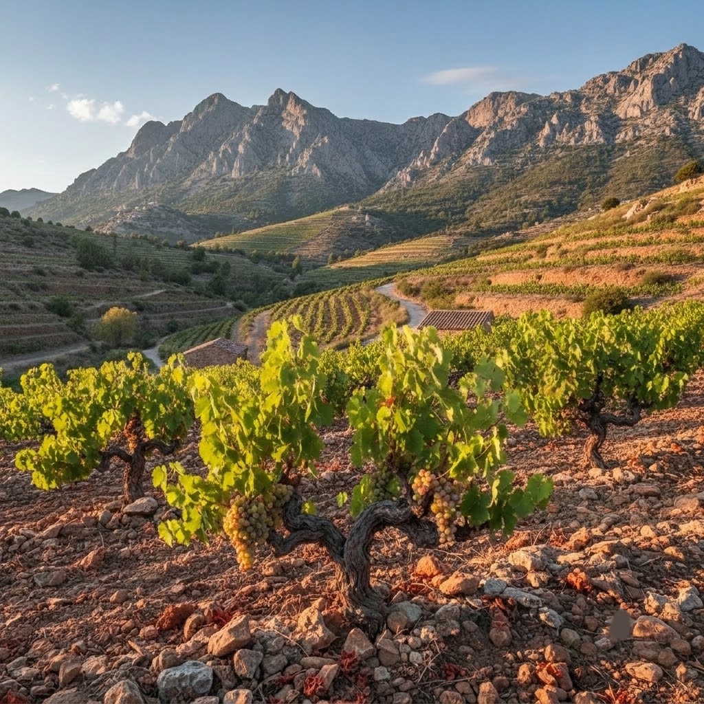 Paisaje de viñedos de Albillo Mayor en Ribera del Duero