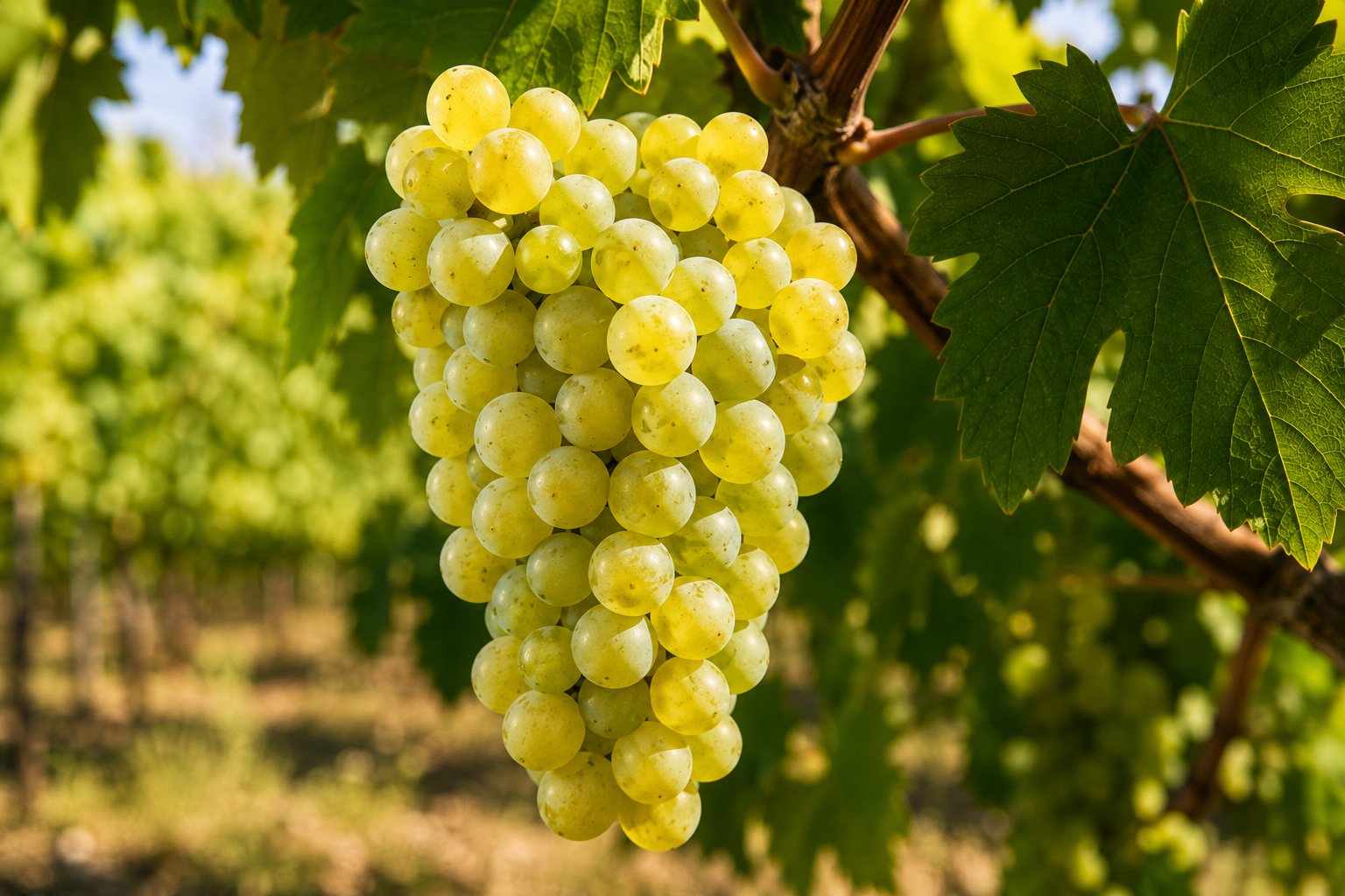 Racimos maduros de uva Aligoté en Borgoña