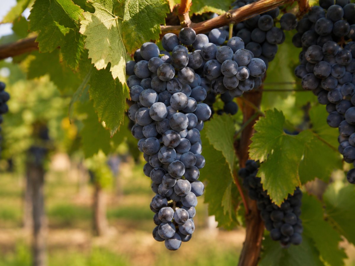 Racimos de uva Corvina en el viñedo