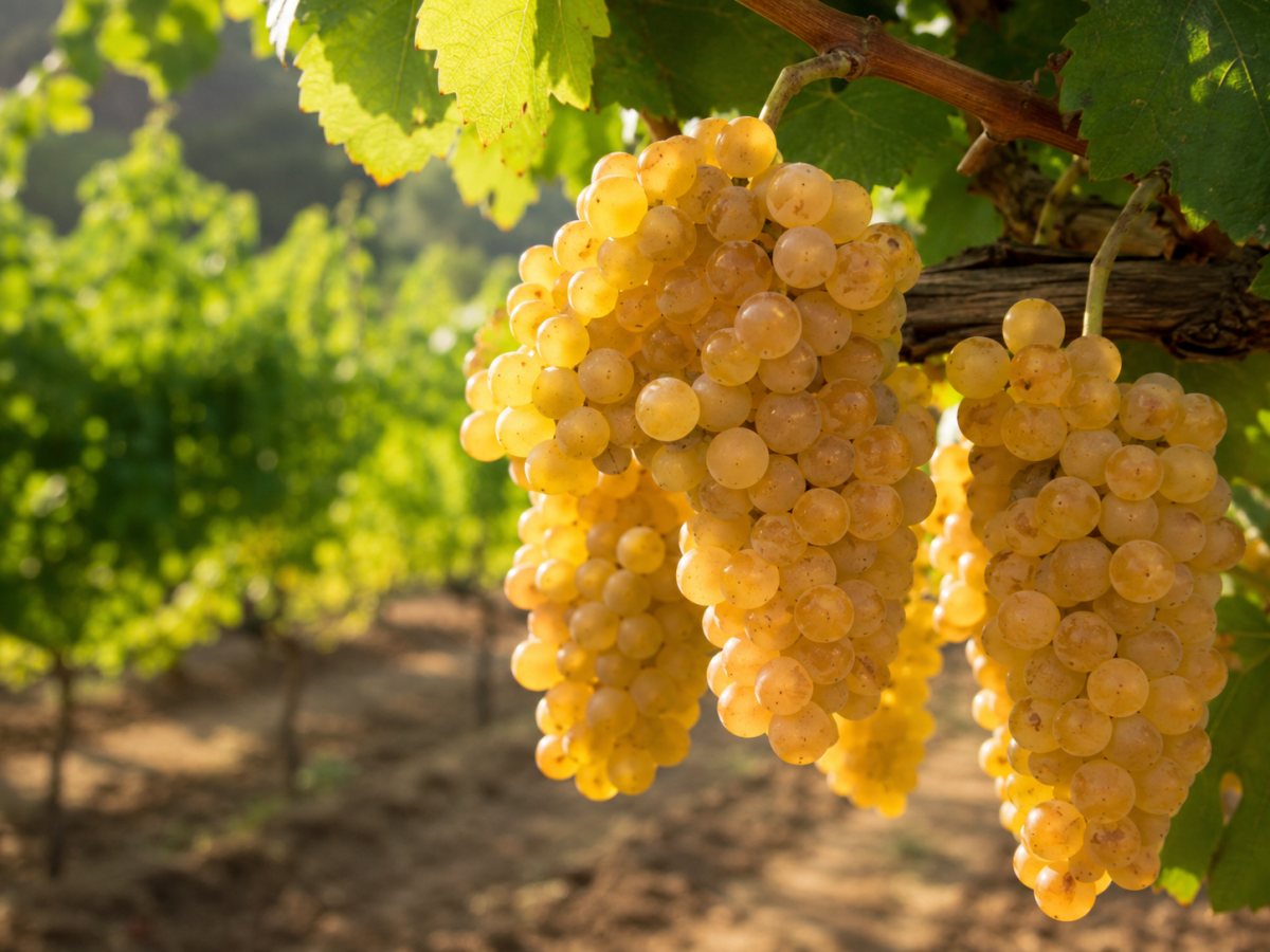 Racimos maduros de uva Muscat Ottonel
