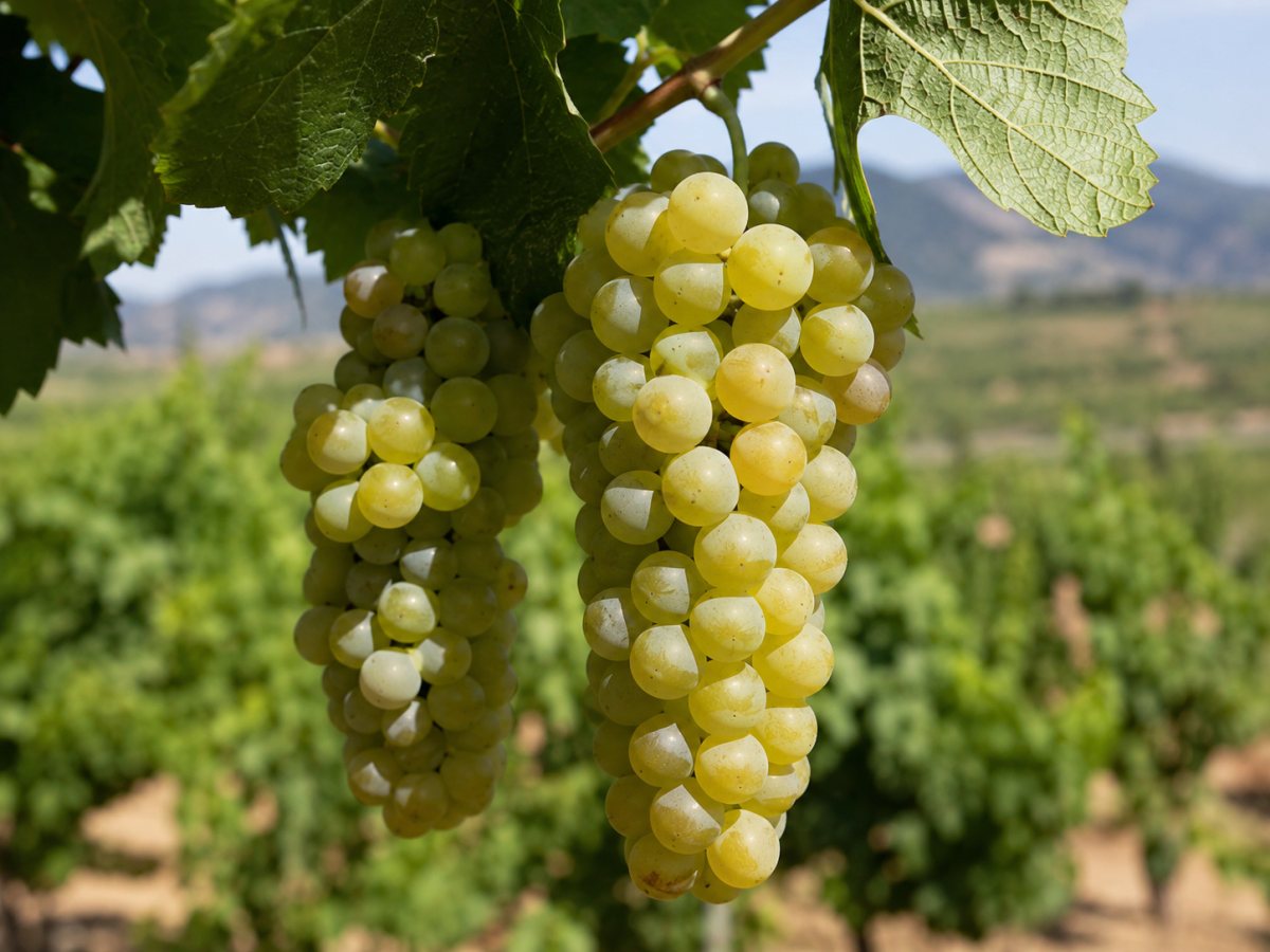 Racimo de uva blanca Verdil