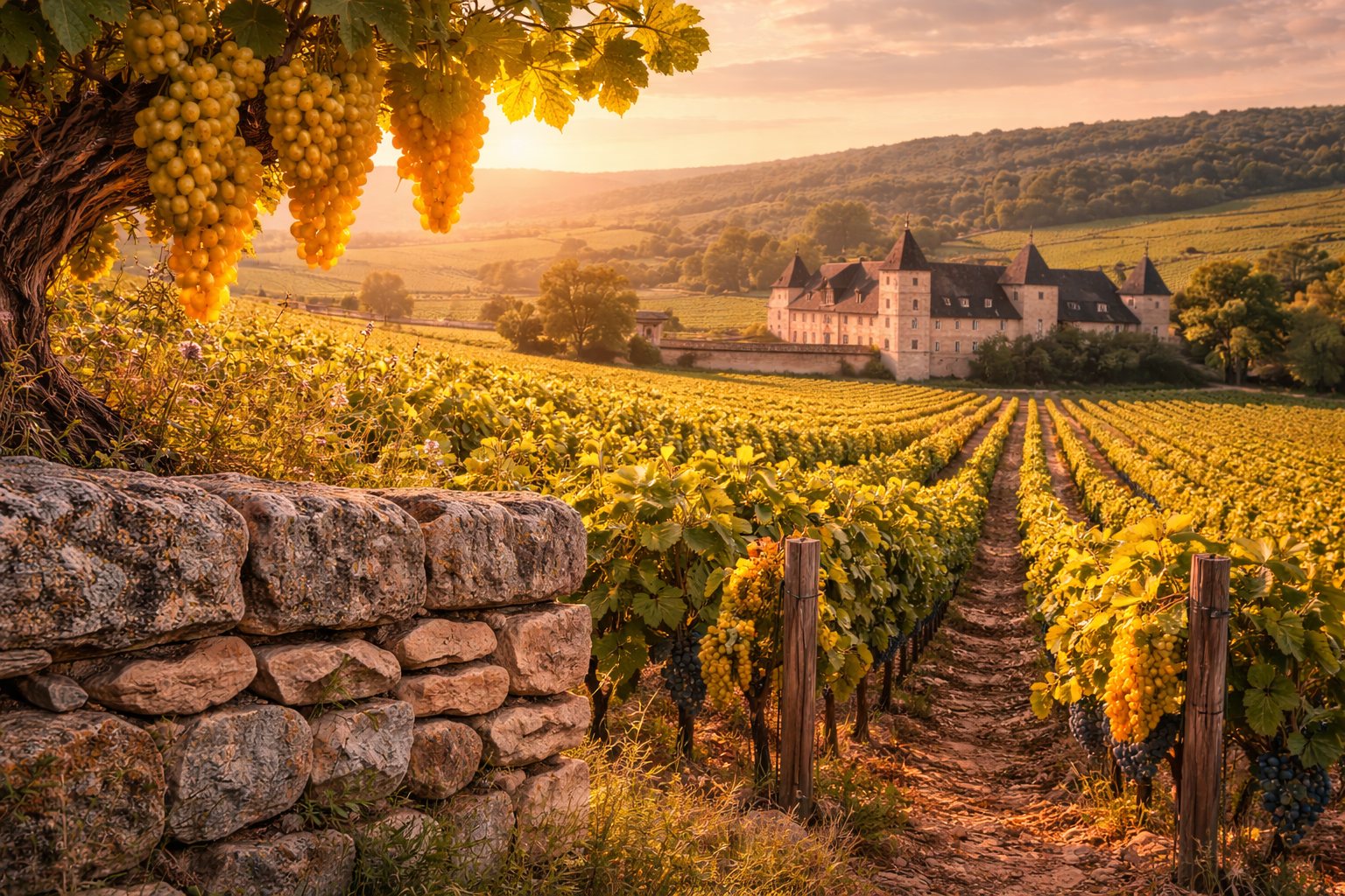 Viñedo de Chardonnay en Borgoña