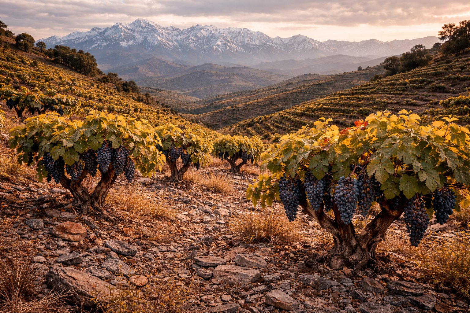 Viñedo de Garnacha en las laderas de Priorat
