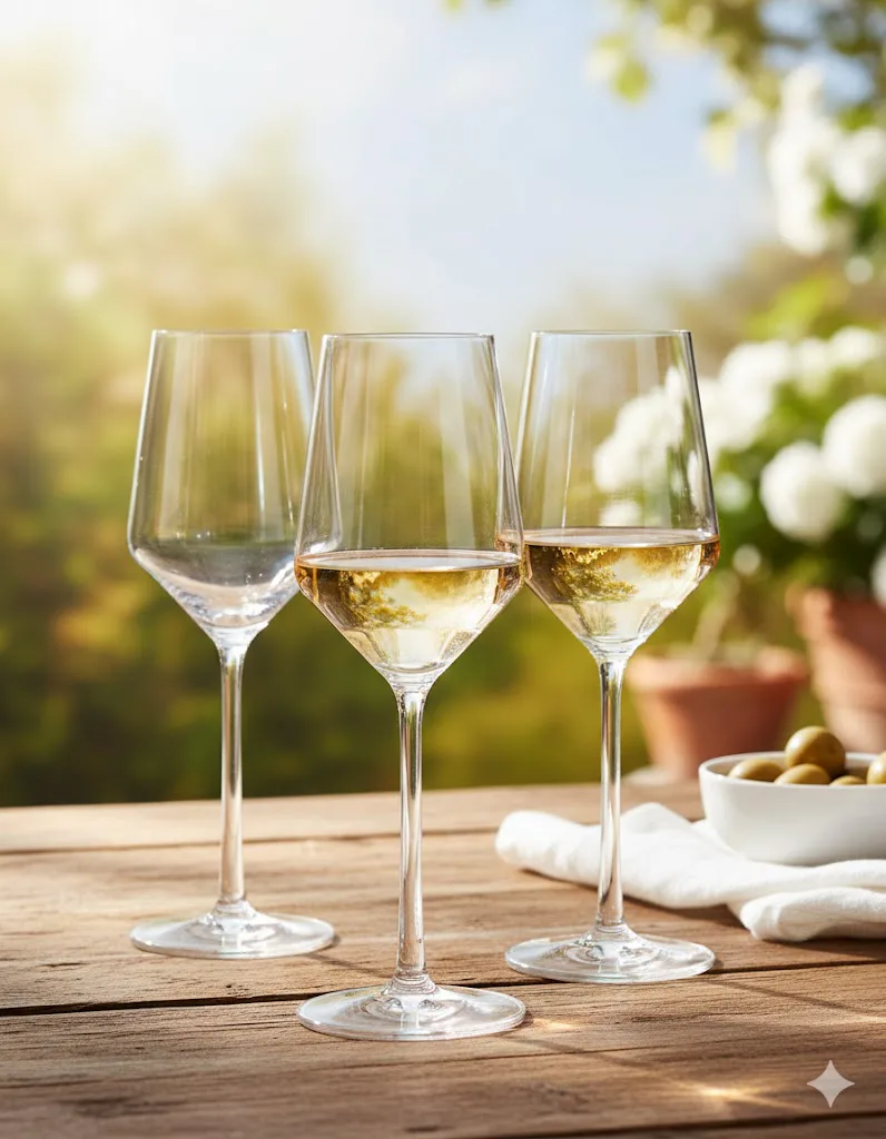 Copas para vino blanco con forma de tulipa para conservar frescor y concentrar aromas