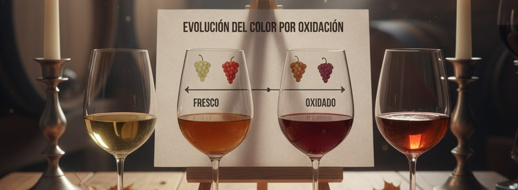 Oxidación y reducción en el vino explicadas con copas y aromas