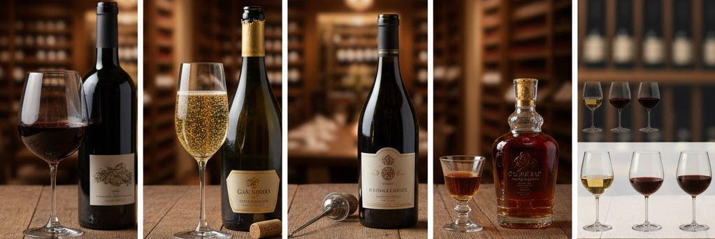 Tipos de vino: tintos, blancos, rosados, espumosos, dulces, generosos y clasificaciones por estilo