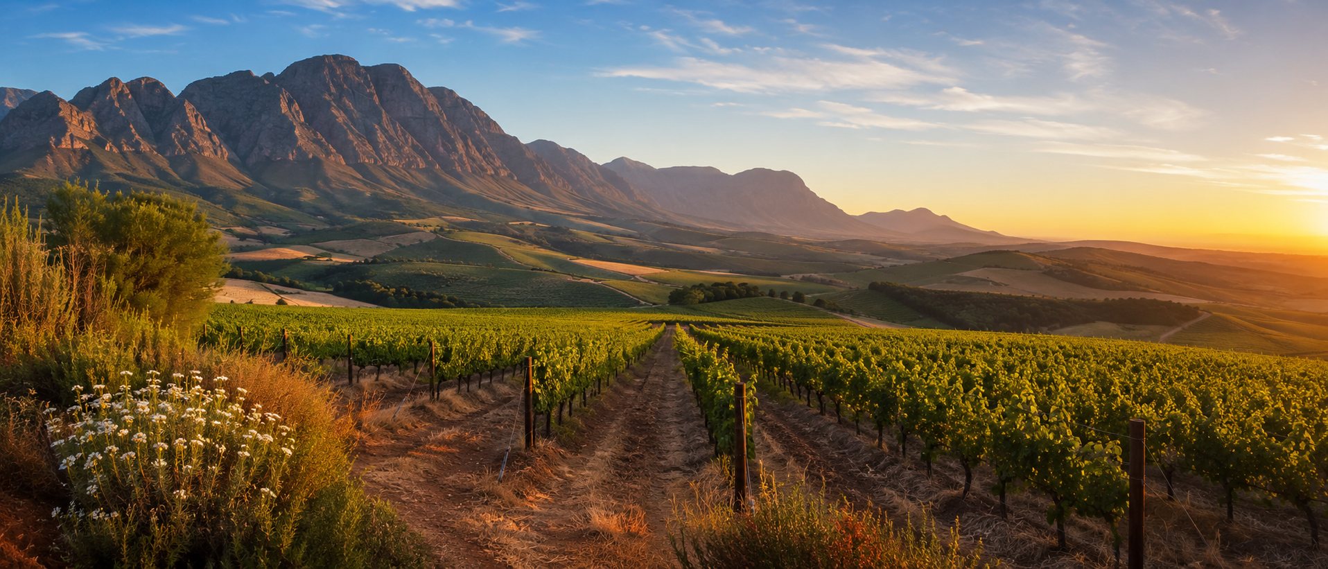 Viñedos de Nueva Zelanda entre colinas, montañas y clima marítimo