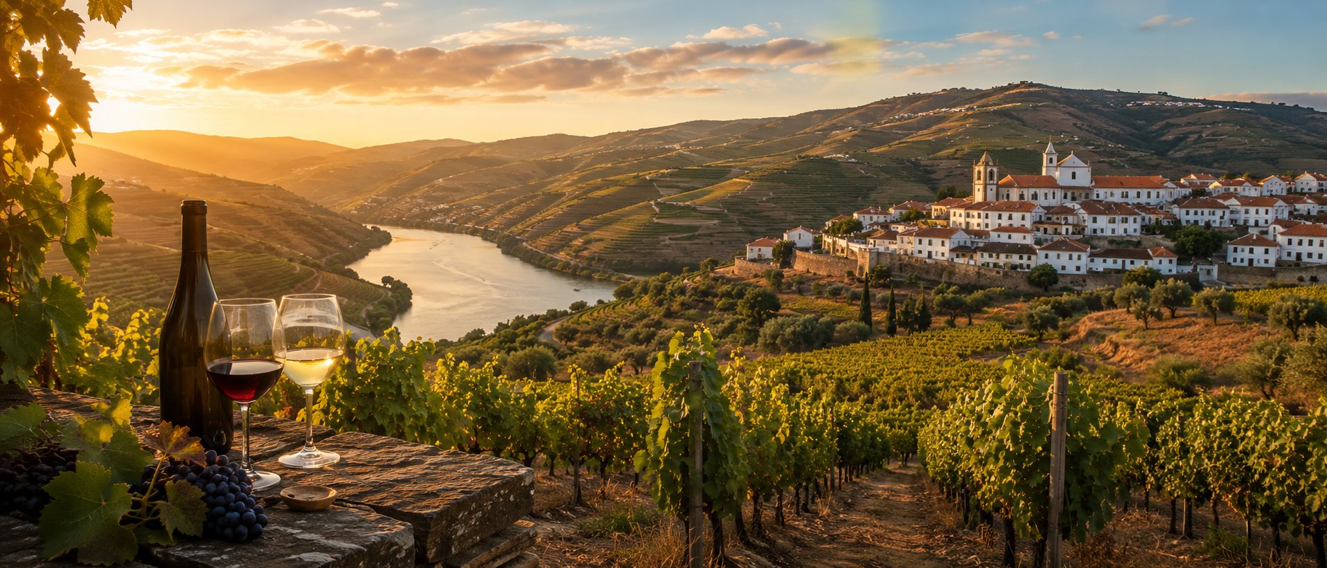 Paisajes vitivinícolas de Portugal con terrazas del Douro, viñedos atlánticos, llanuras e islas