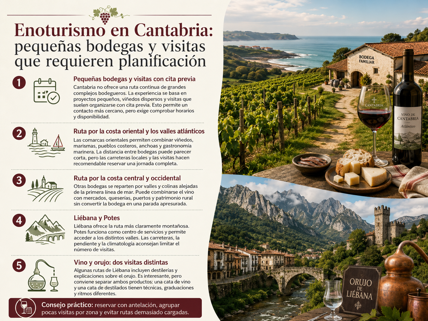 Ruta de bodegas y viñedos de Cantabria entre costa, valles y montañas de Liébana