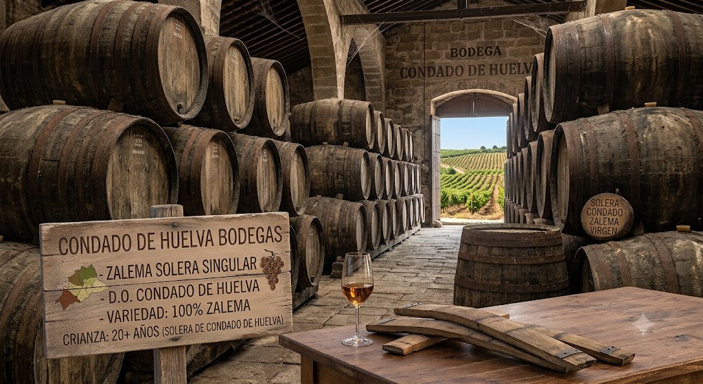 Viñedos del Condado de Huelva con paisaje atlántico andaluz