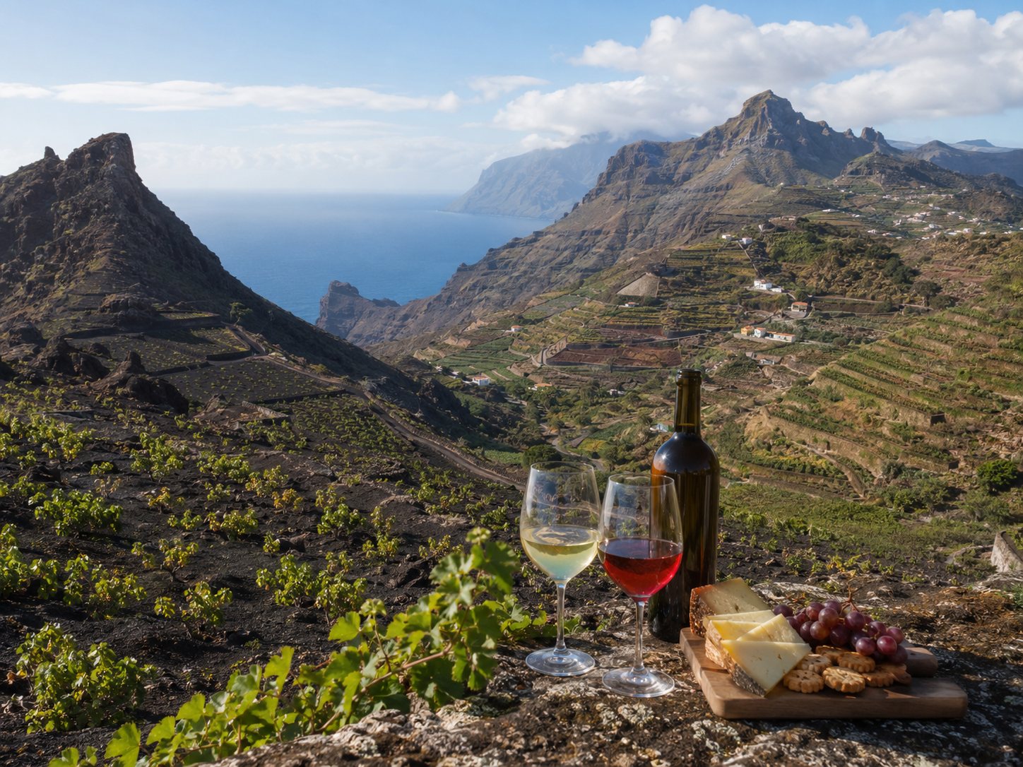 Viñedos de El Hierro y Gran Canaria en laderas volcánicas, medianías y zonas altas