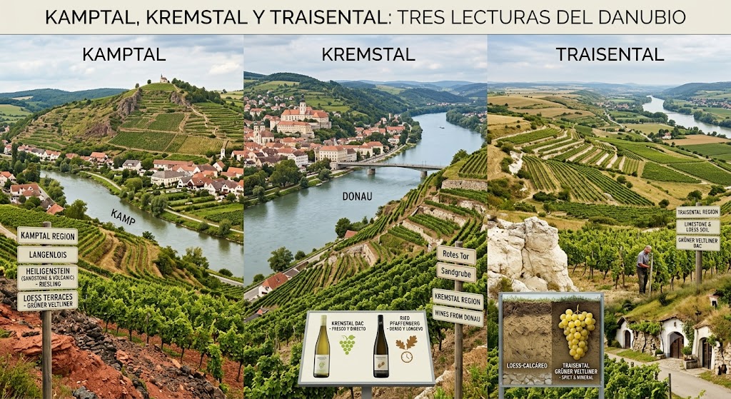 Viñedos de Kamptal y Kremstal en terrazas y colinas próximas al Danubio