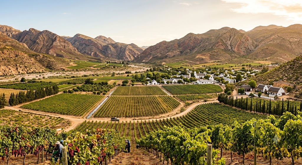 Viñedos secos de Calitzdorp y Klein Karoo entre montañas