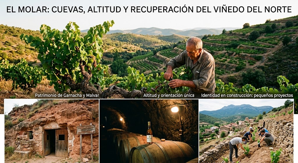 Viñedos y cuevas tradicionales de El Molar en el norte de Madrid