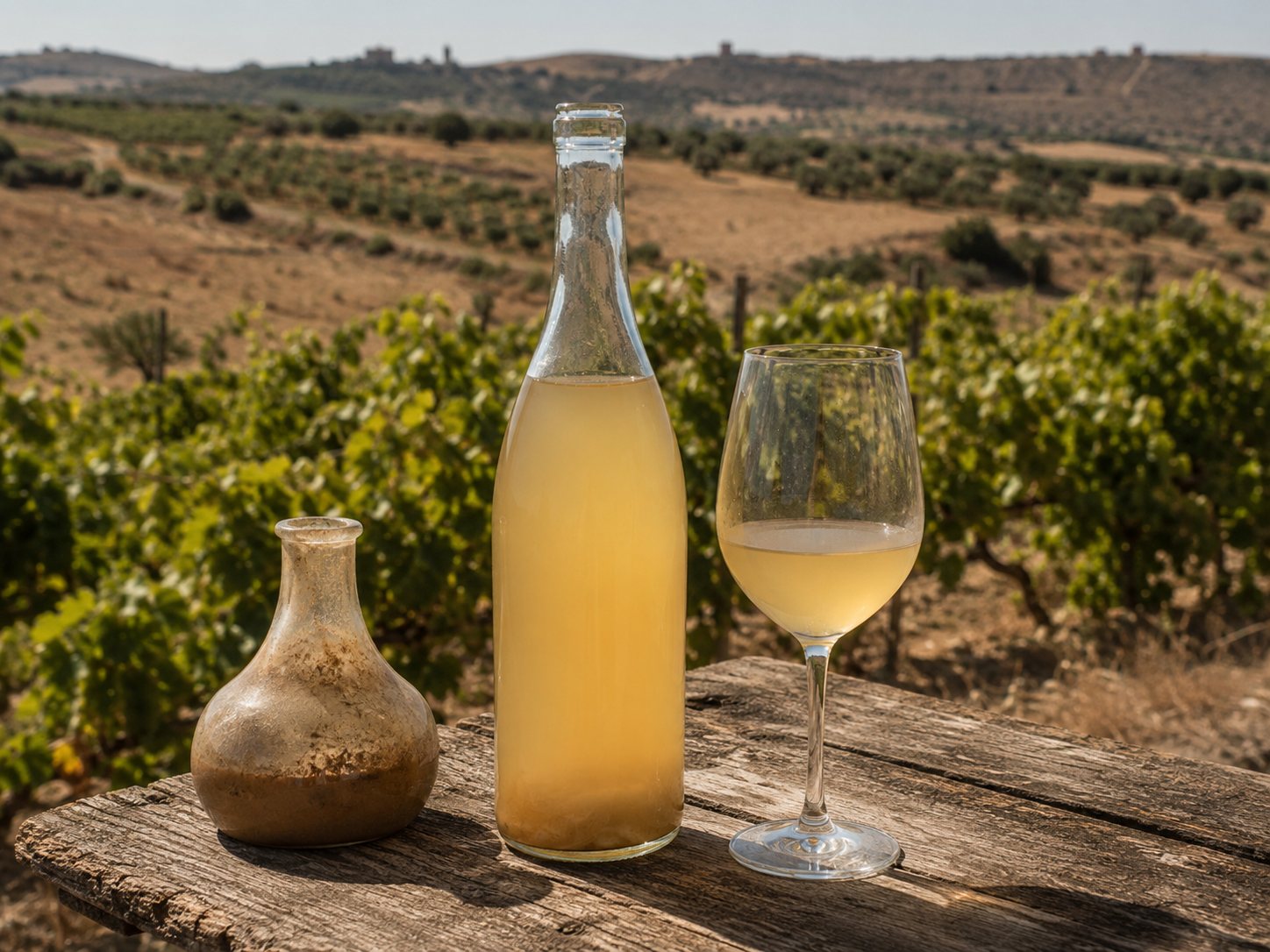 Vino sobremadre de Madrid con tinajas, lías y ligera presencia de burbuja natural