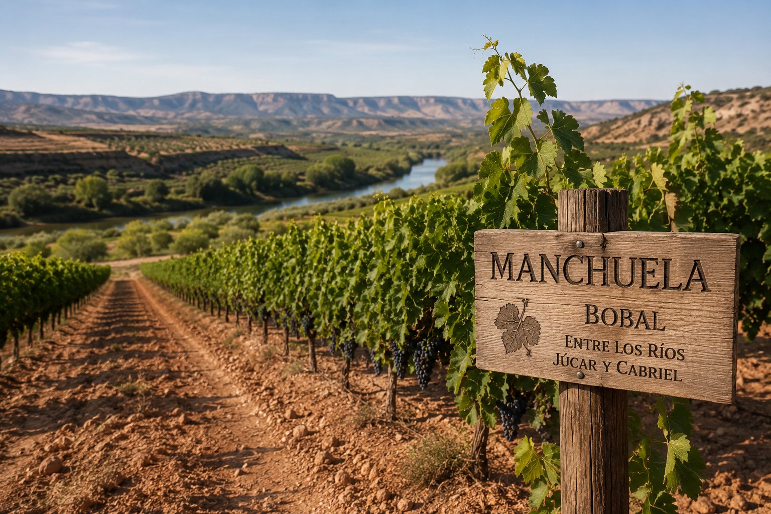 Viñedos de Bobal en la Manchuela entre paisaje de interior, cañones y riberas del Júcar y el Cabriel