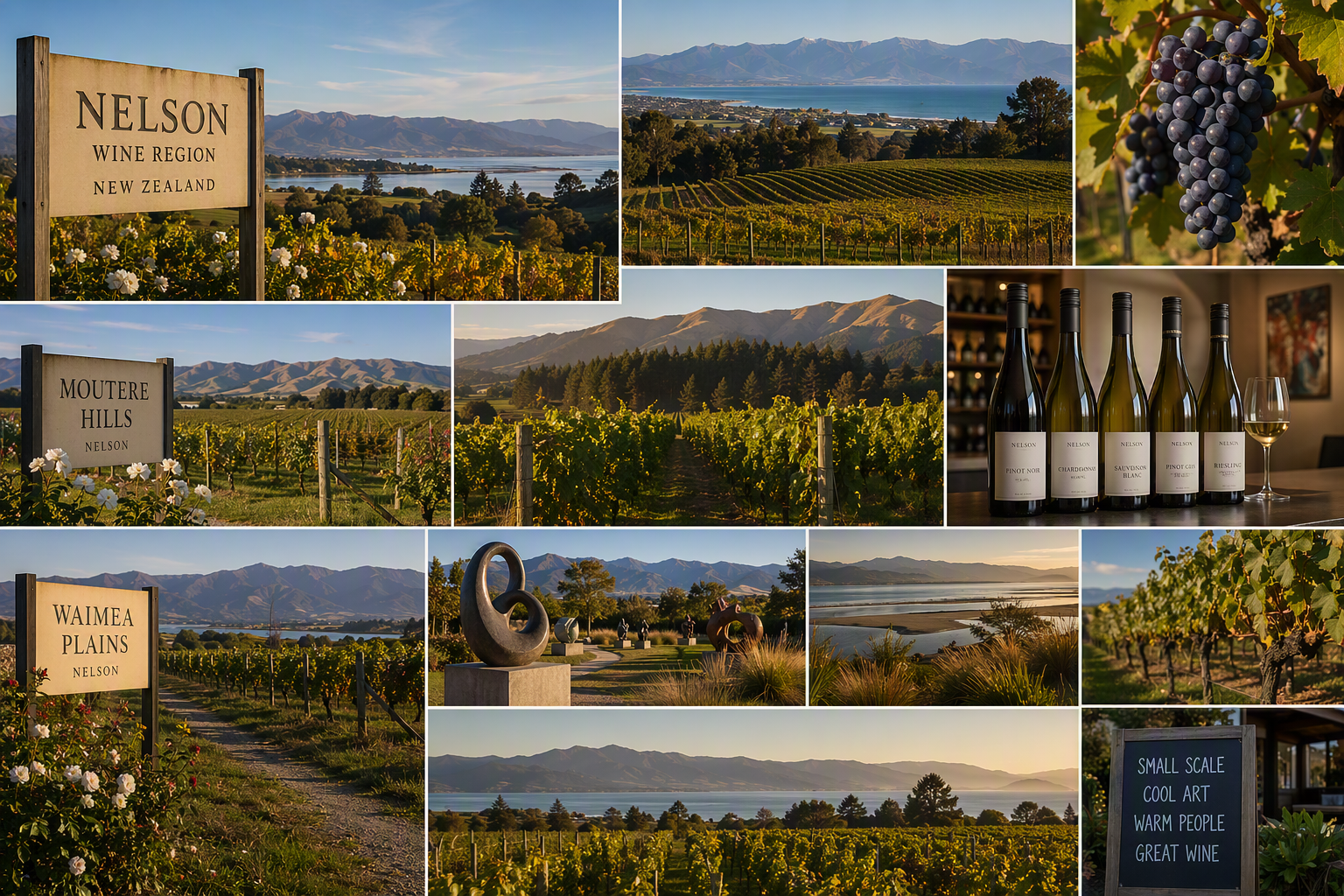 Viñedos de Moutere Hills y Waimea Plains en Nelson