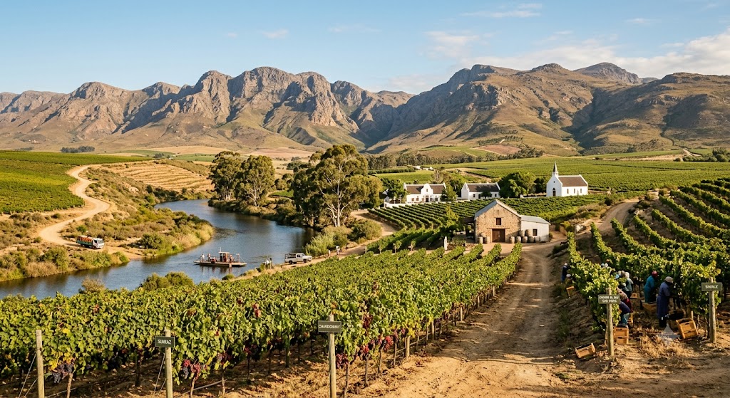 Viñedos de Robertson, Breedekloof y Worcester en el valle del río Breede
