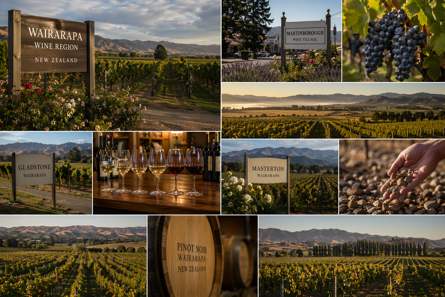 Viñedos de Martinborough y Wairarapa con Pinot Noir