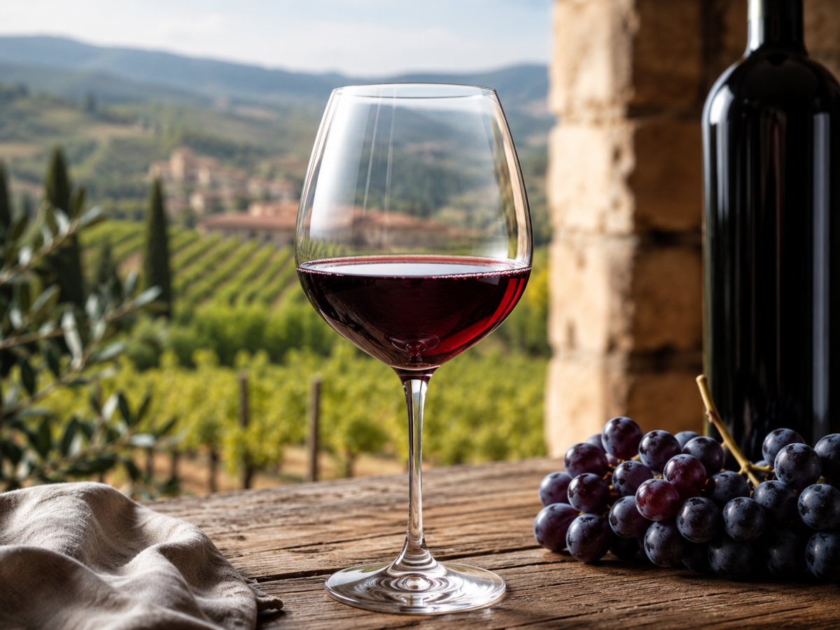 Copa de vino elaborado con uva Corvina