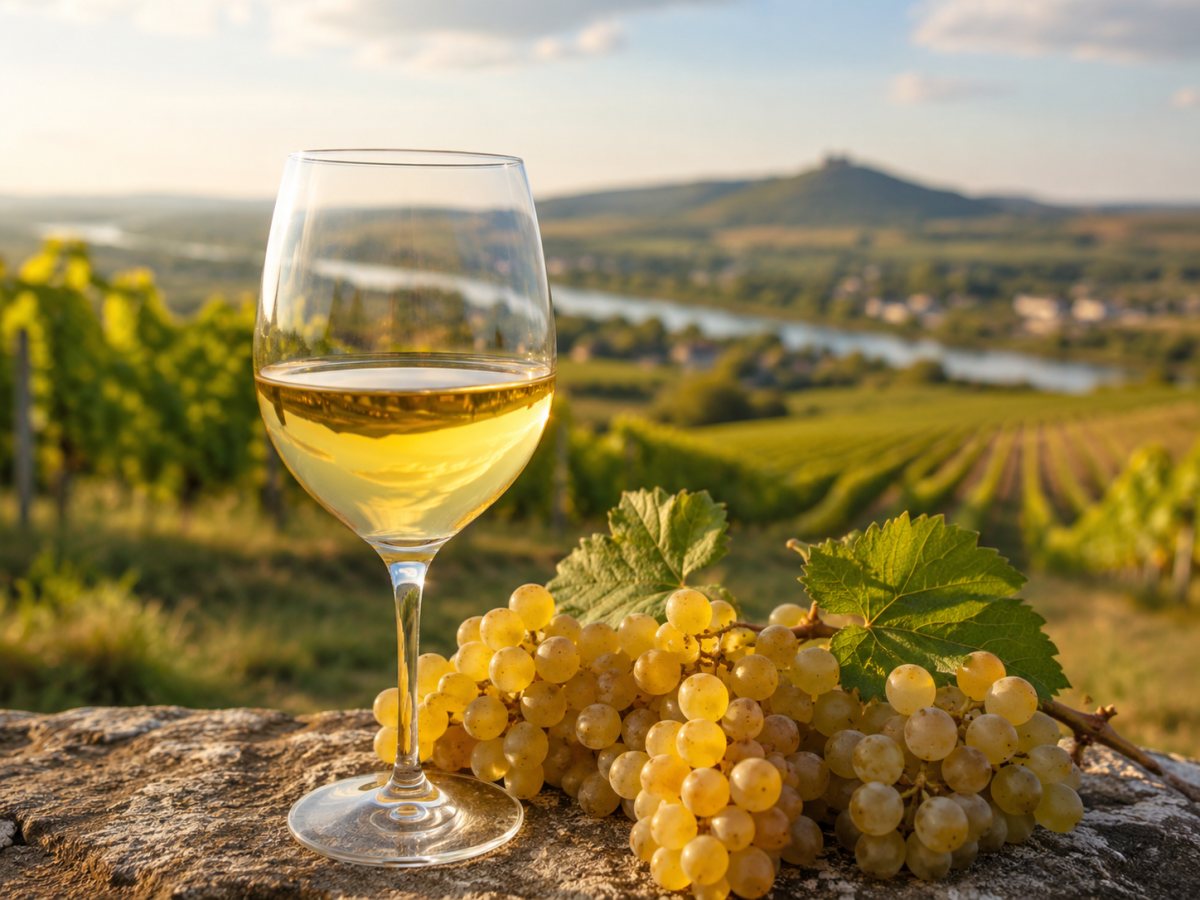 Copa de vino elaborado con uva Furmint