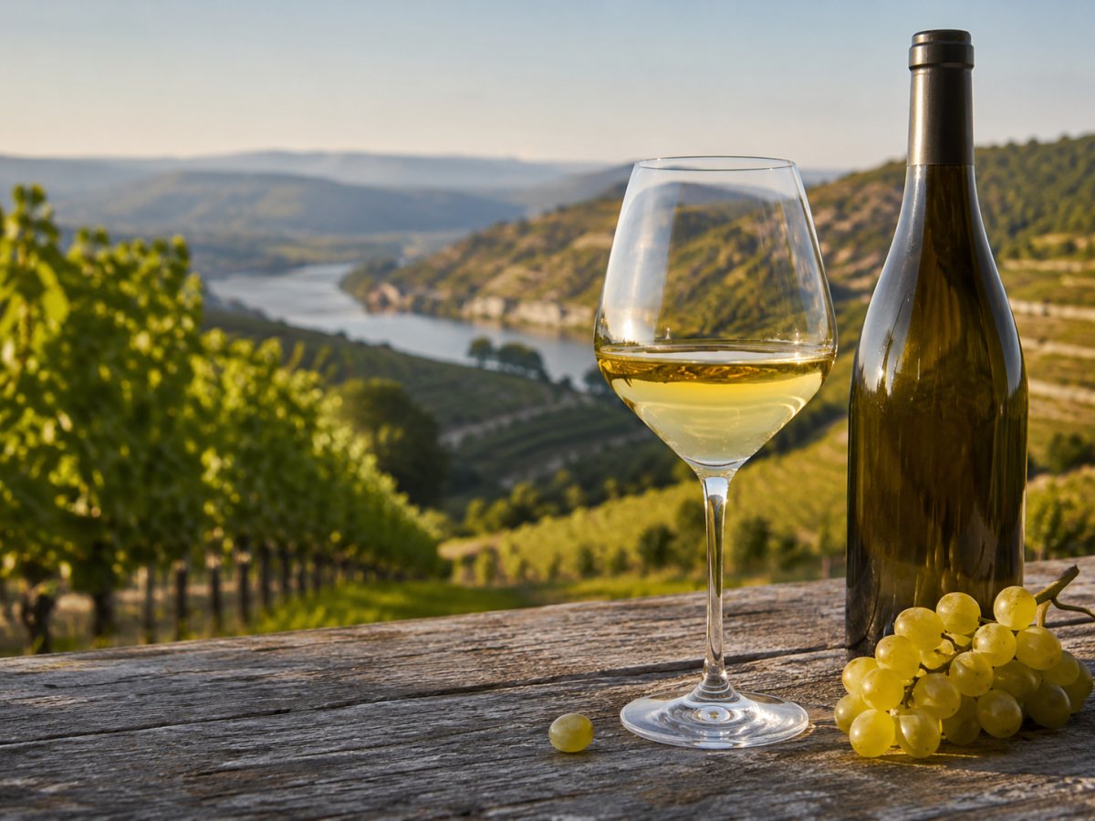 Copa de vino elaborado con uva Marsanne