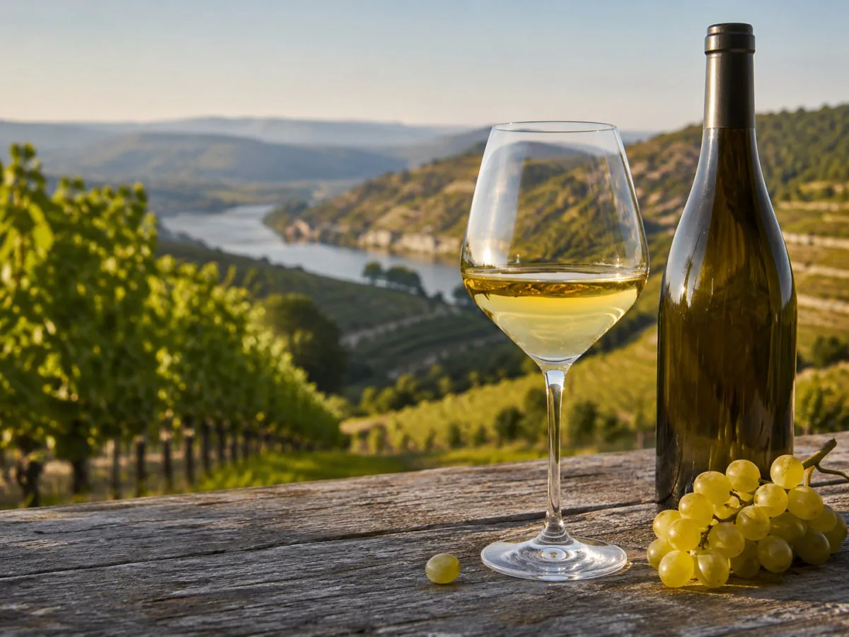 Copa de vino elaborado con uva Marsanne