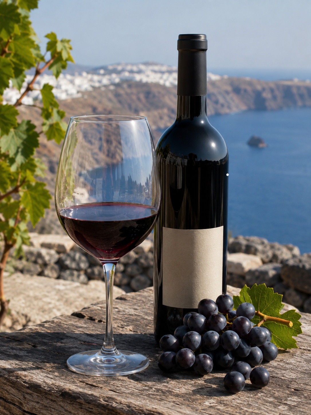 Copa de vino tinto elaborado con Mavrotragano