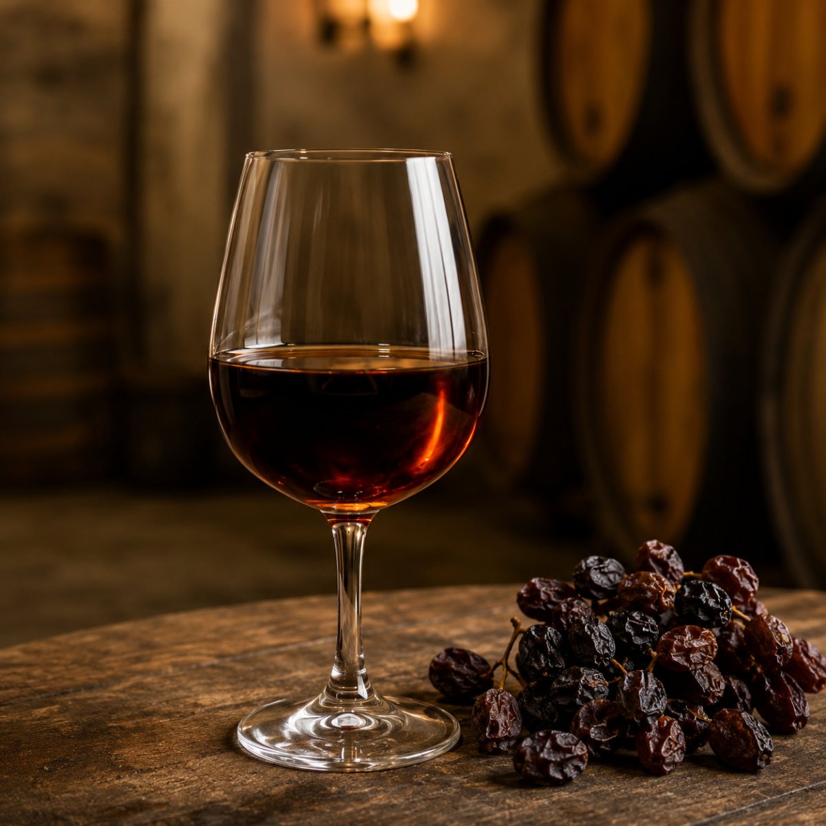 Copa de vino dulce Pedro Ximénez de color caoba oscuro