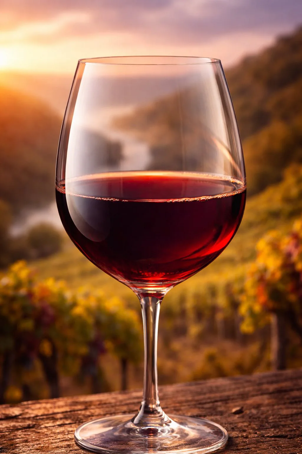 Copa de vino tinto Romé de color rubí y capa media