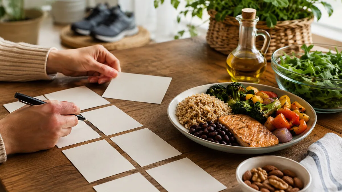 Preparación de una comida variada para un plan de pérdida de peso sostenible