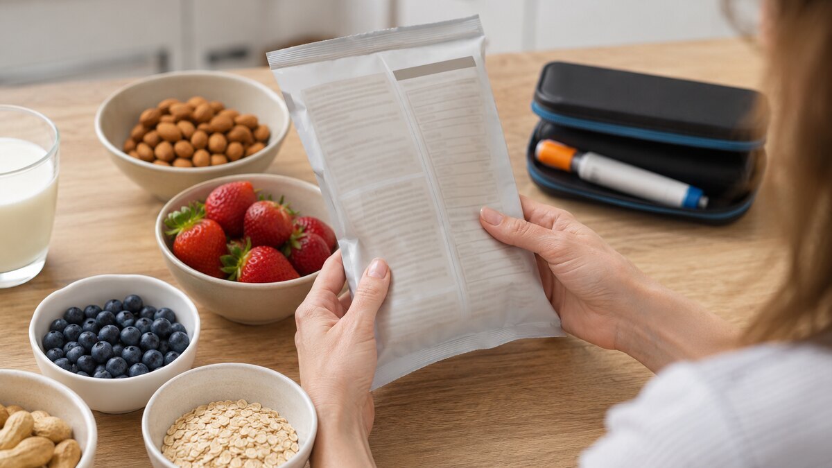Lectura cuidadosa de ingredientes y alérgenos en una etiqueta alimentaria