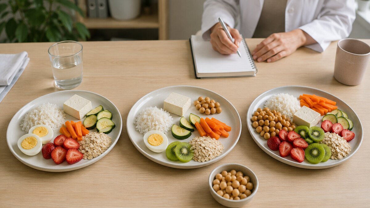 Selección de alimentos durante una evaluación dietética para síntomas digestivos