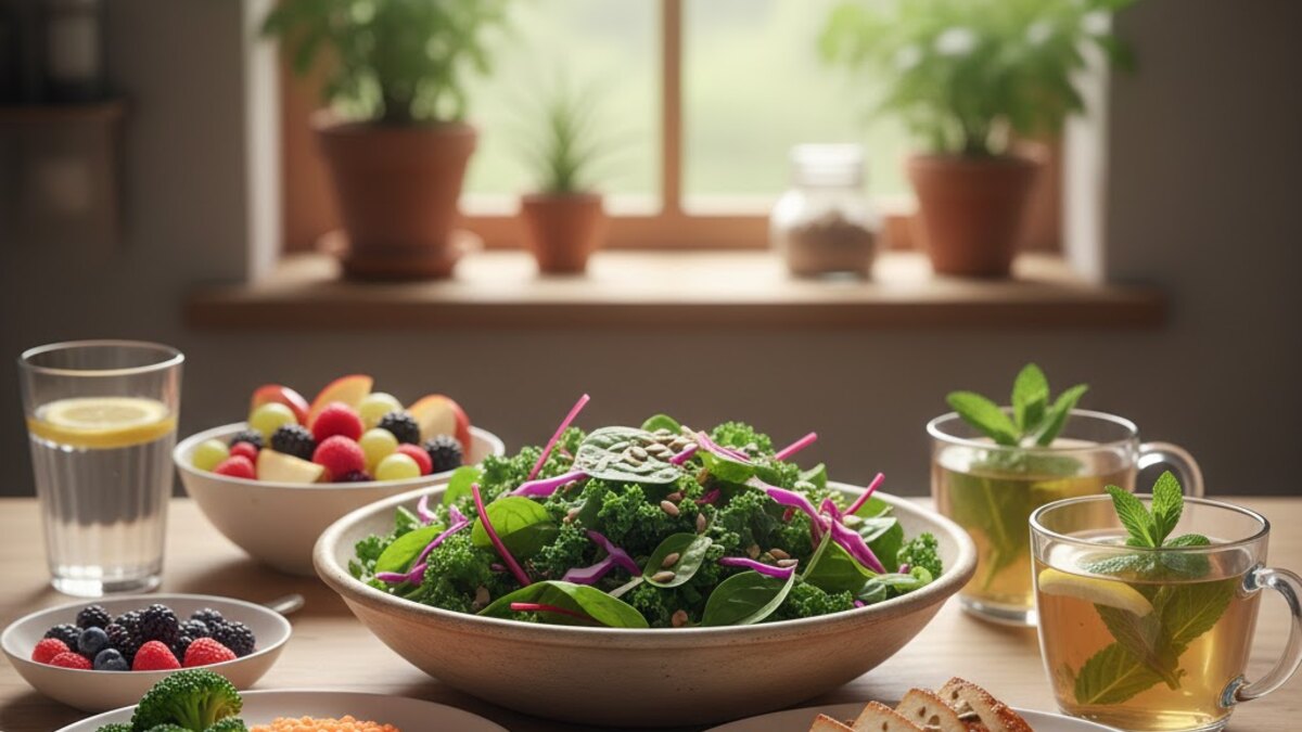 Plato rico en alimentos vegetales sin clasificación rígida por acidez