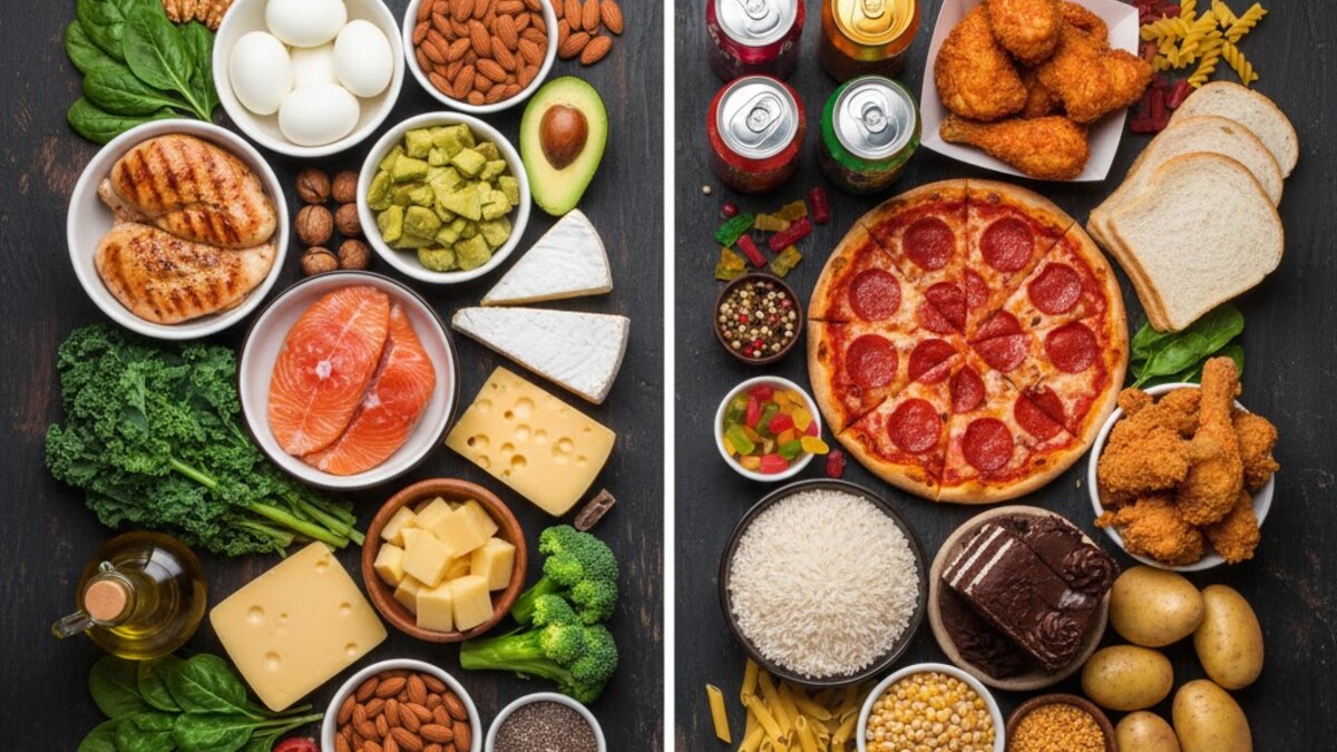 Comparación entre una dieta baja en carbohidratos rica en vegetales y otra basada en procesados