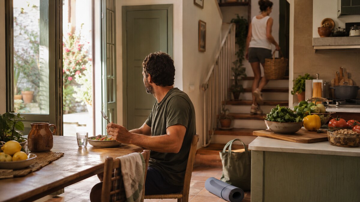 Componentes cotidianos del gasto energético como reposo, paseo, cocina y ejercicio