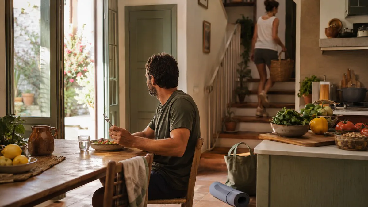 Componentes cotidianos del gasto energético como reposo, paseo, cocina y ejercicio
