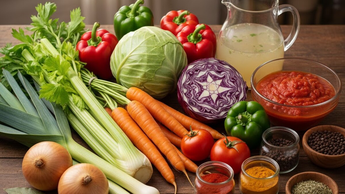 Secuencia de cambios graduales con agua, legumbres, verduras, fruta y preparación sencilla