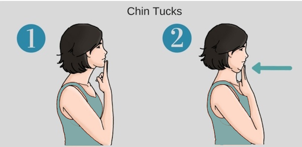 Retracción cervical suave como opción de movimiento posterior al automasaje.