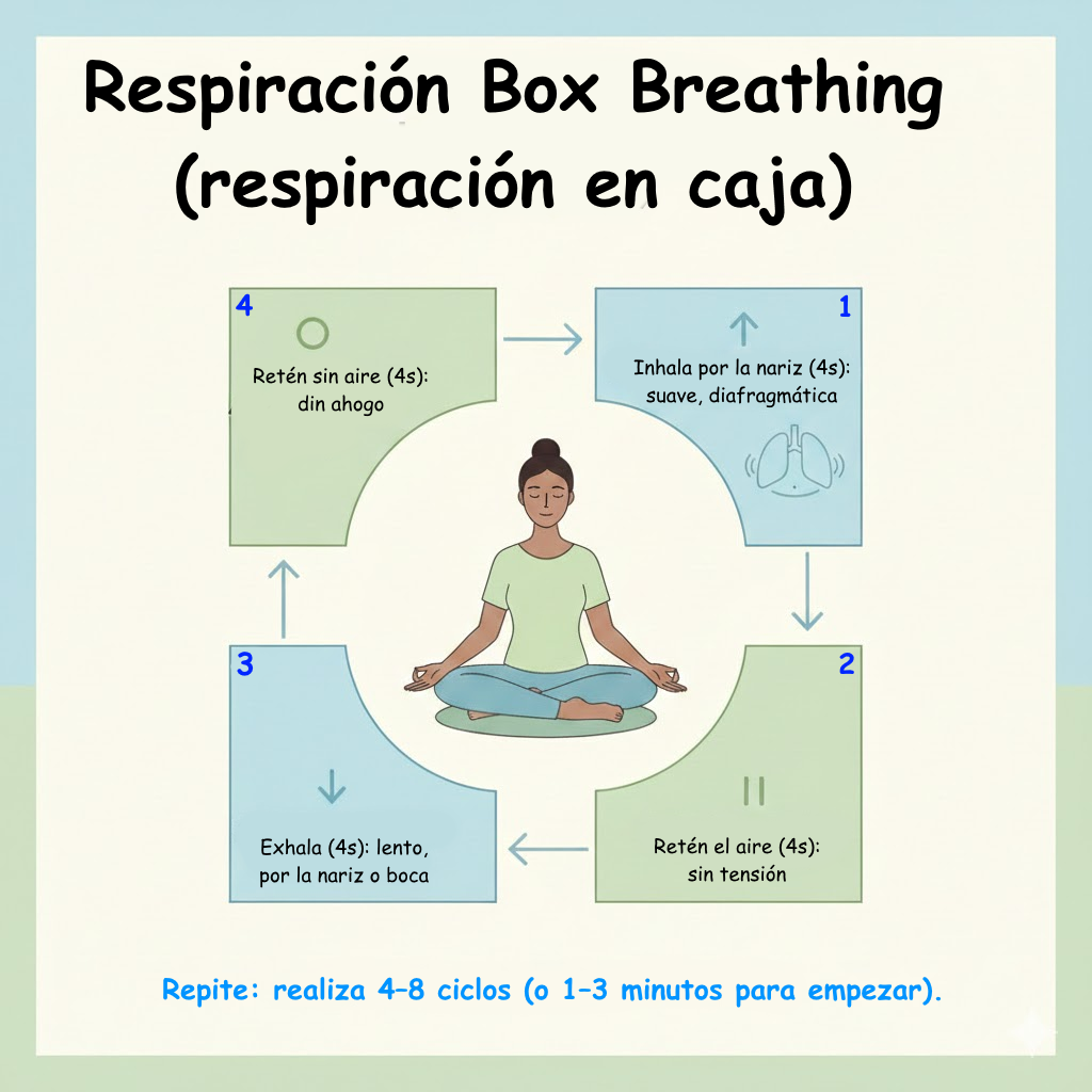 Esquema técnico de box breathing