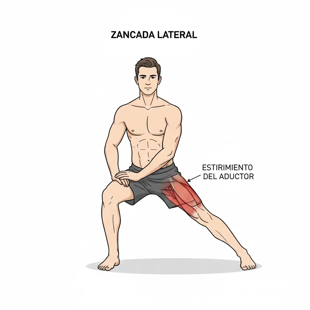 Zancada lateral para trabajar aductores de forma activa