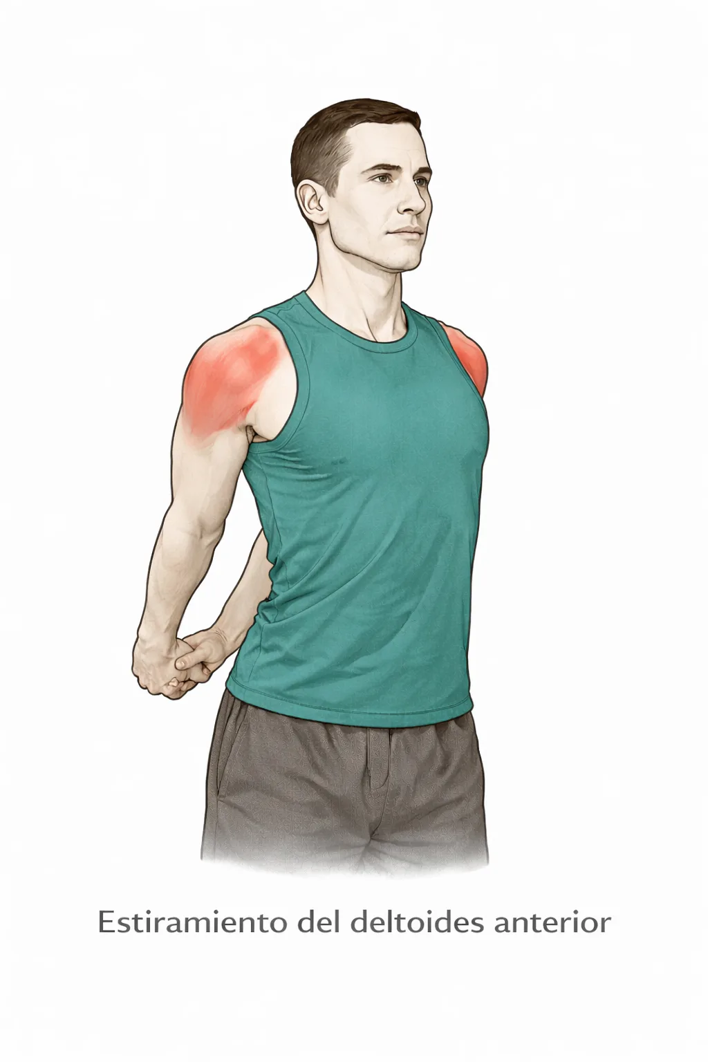 Extensión de hombro con manos detrás del cuerpo para la región anterior