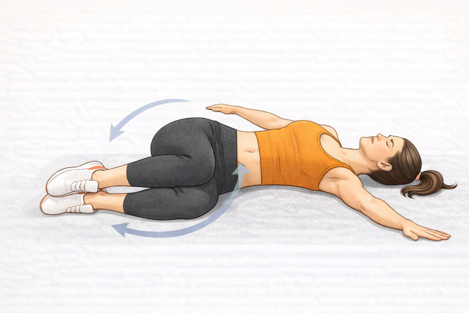 Rotaciones de tronco tumbado con rodillas flexionadas