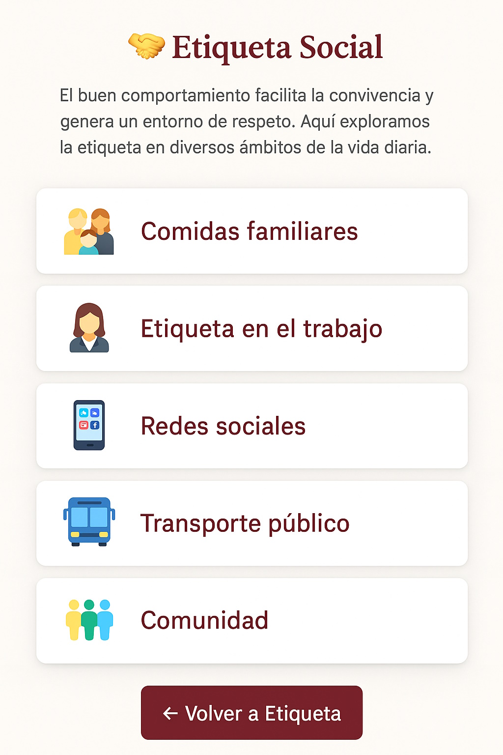 Etiqueta social ilustrada