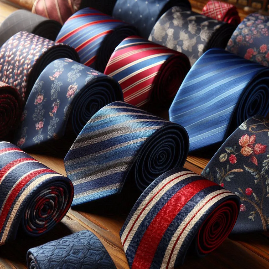 Selección de corbatas con distintos colores y motivos