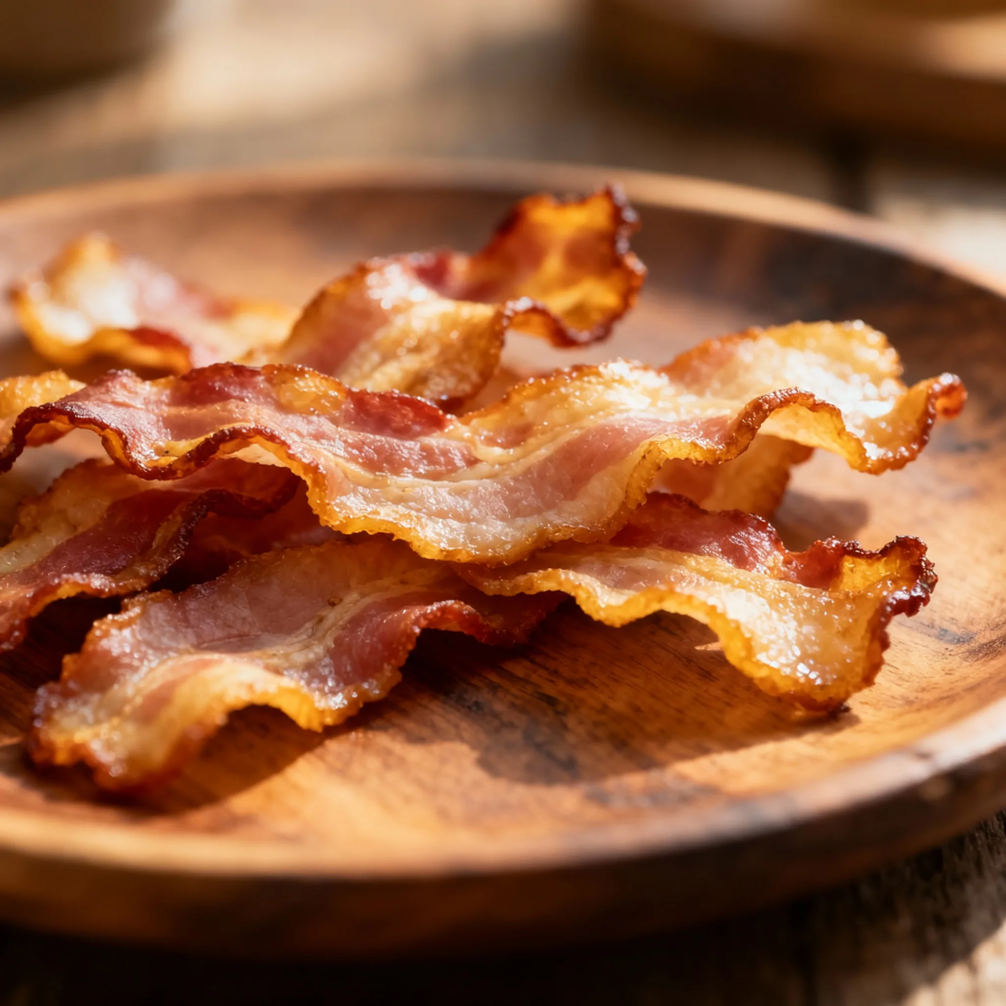Lonchas de bacon doradas y crujientes