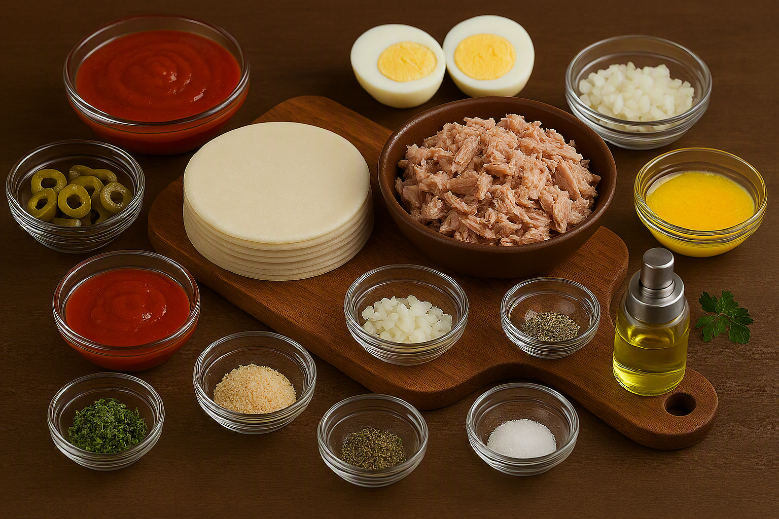 Ingredientes para preparar empanadillas en freidora de aire