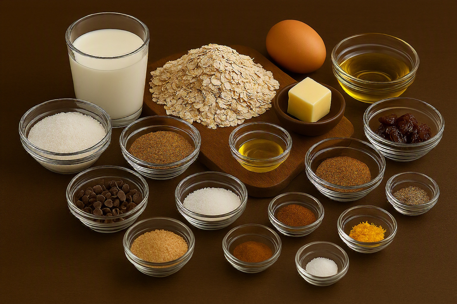 Ingredientes para preparar galletas de avena en freidora de aire