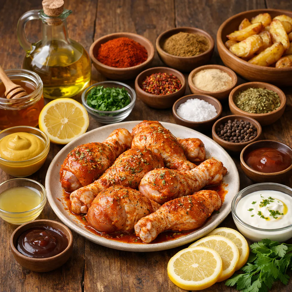 Ingredientes para Muslos de pollo en freidora de aire con piel dorada